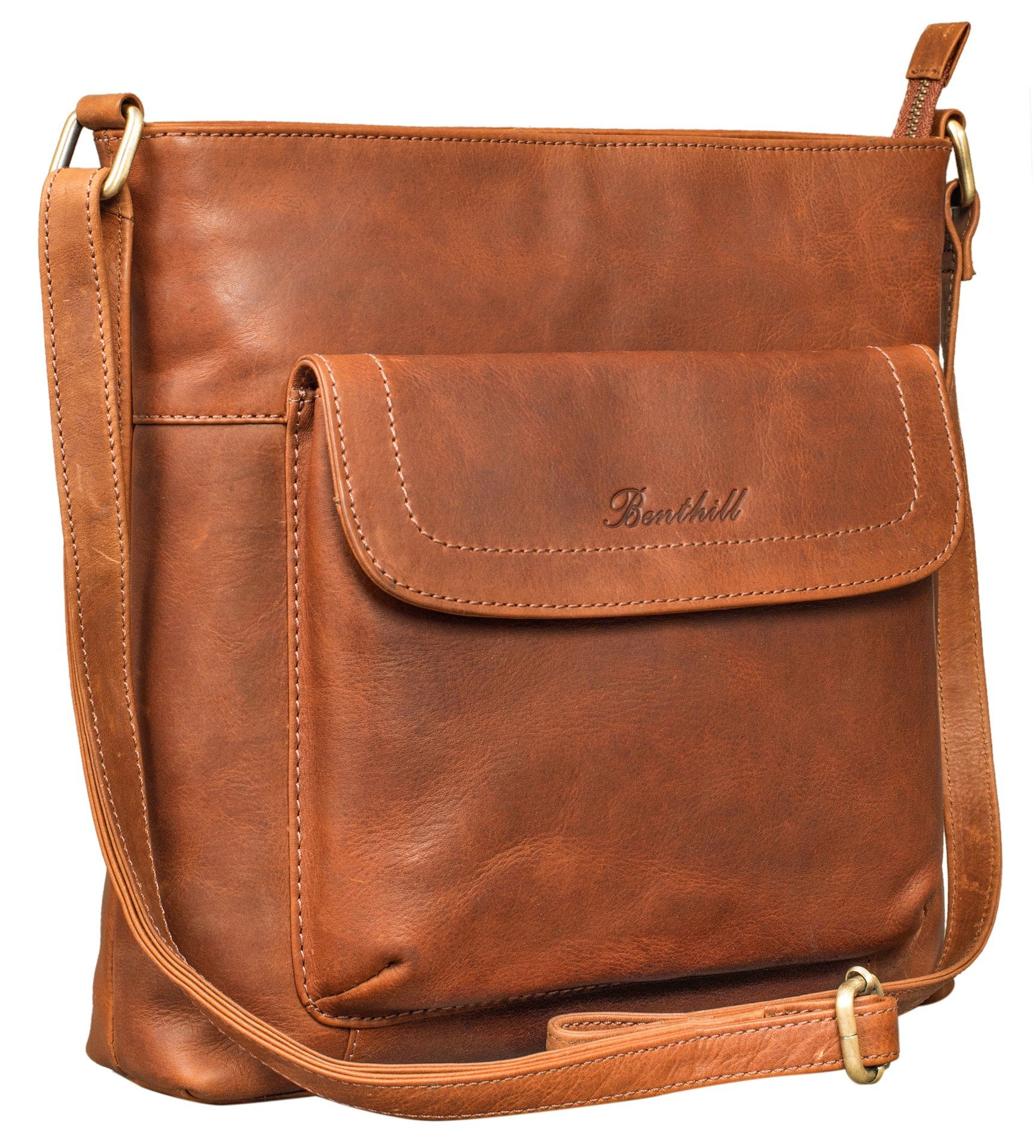 Benthill Umhängetasche Damen Echt Leder Shopper günstig online kaufen
