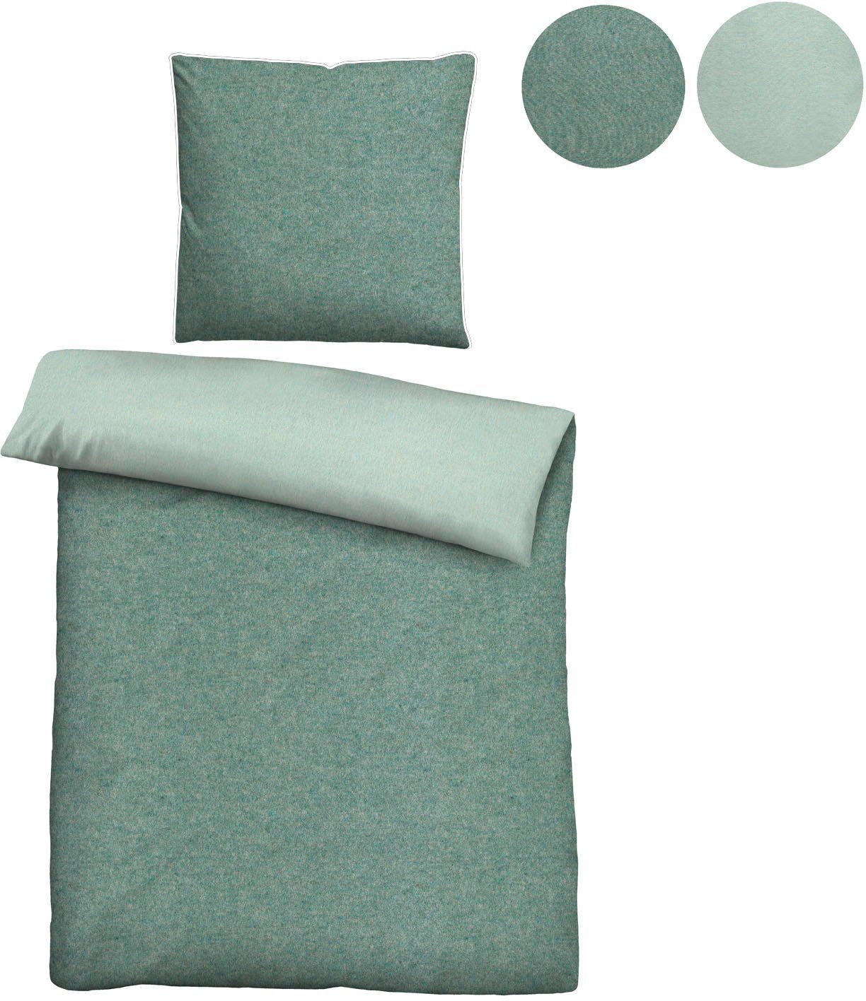 Biberna Wendebettwäsche 0840500 HERMAL Premium Biber Melange-Flanell Bettwäsche 100% Baumwolle, Flanell, 2 teilig, Biber, wärmend & weich, Reißverschluss, ab Gr – Bild 3 von 4