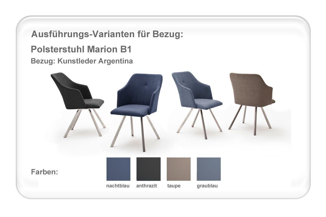 anthrazit B1 Stuhl (komplette + massiv 5-tlg), expendio 4x Essgruppe Marion 180x76x100 Tischgruppe, Wildeiche Carson, Kunstleder Spar-Set,