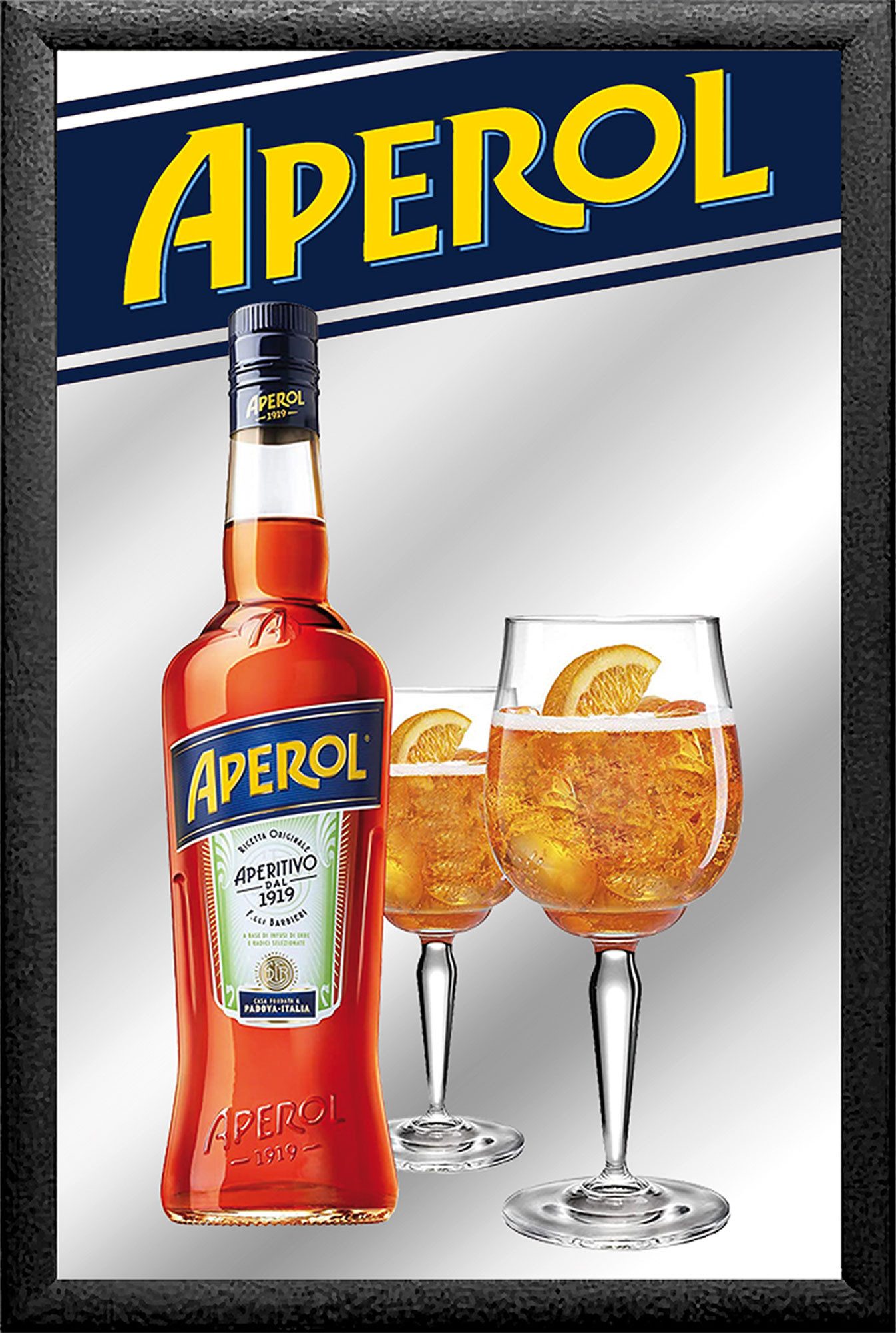 Dekospiegel KS143 Aperol - Flasche und Gläser - Bedruckter Spiegel