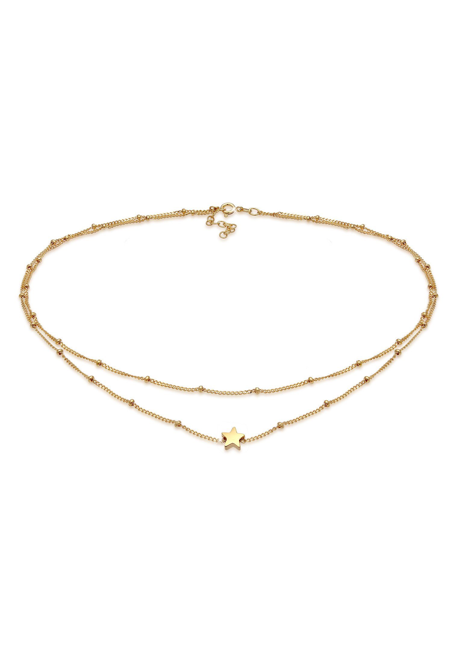 Choker Layer Choker Sterne Astro Kugelkette 925 Silber