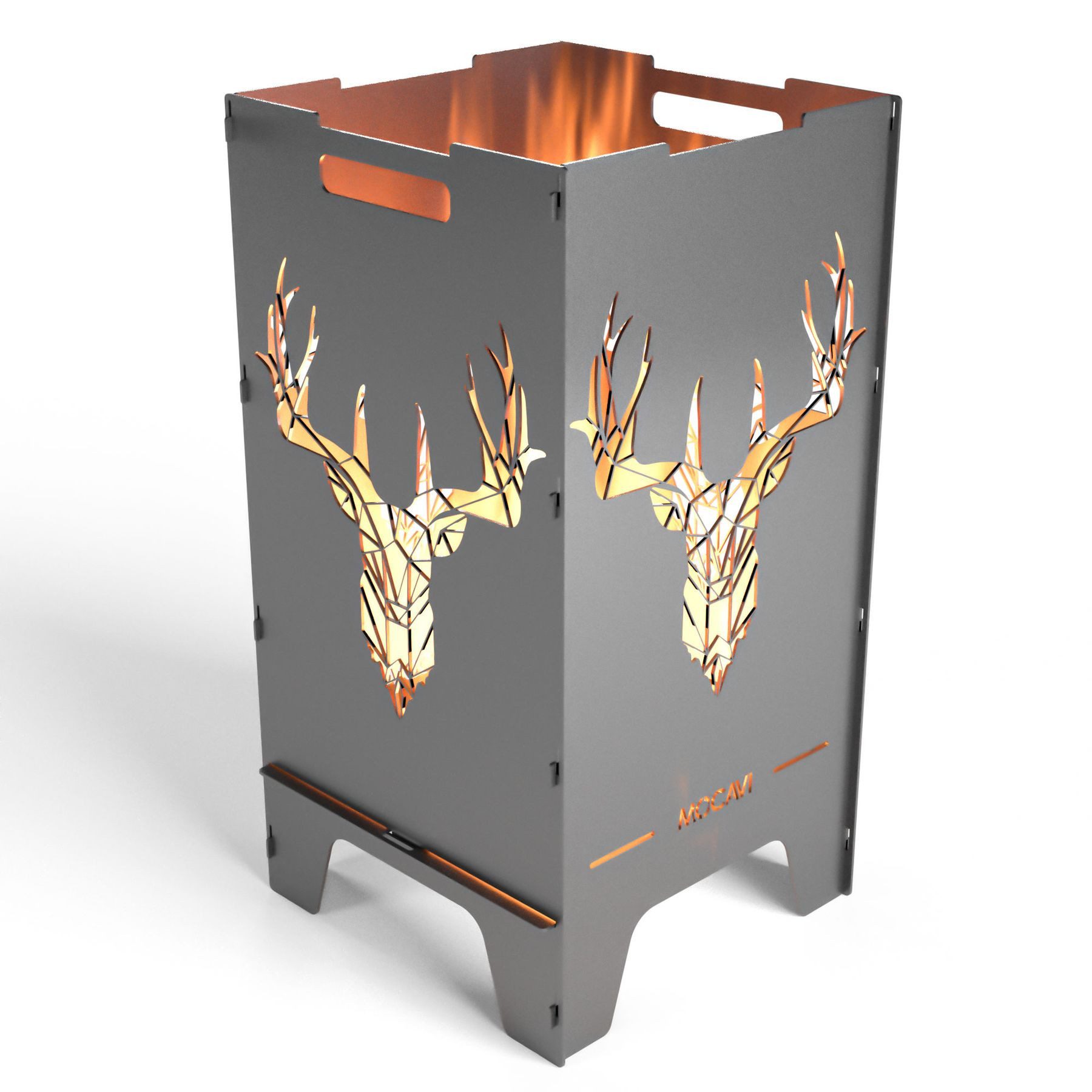 MOCAVI Feuerschale Feuertonne Deer 73 cm 3 mm Stahl
