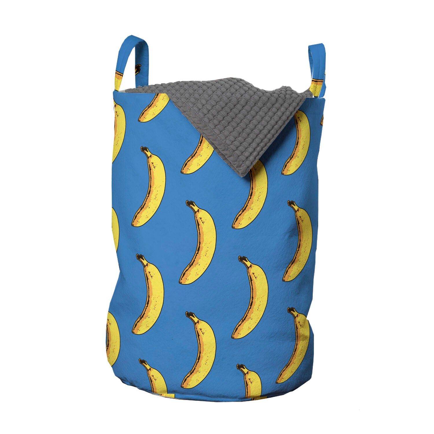 Abakuhaus Wäschesäckchen Wäschekorb mit Griffen Kordelzugverschluss für Waschsalons, Pop-Art Hipster Banana Wiederholung