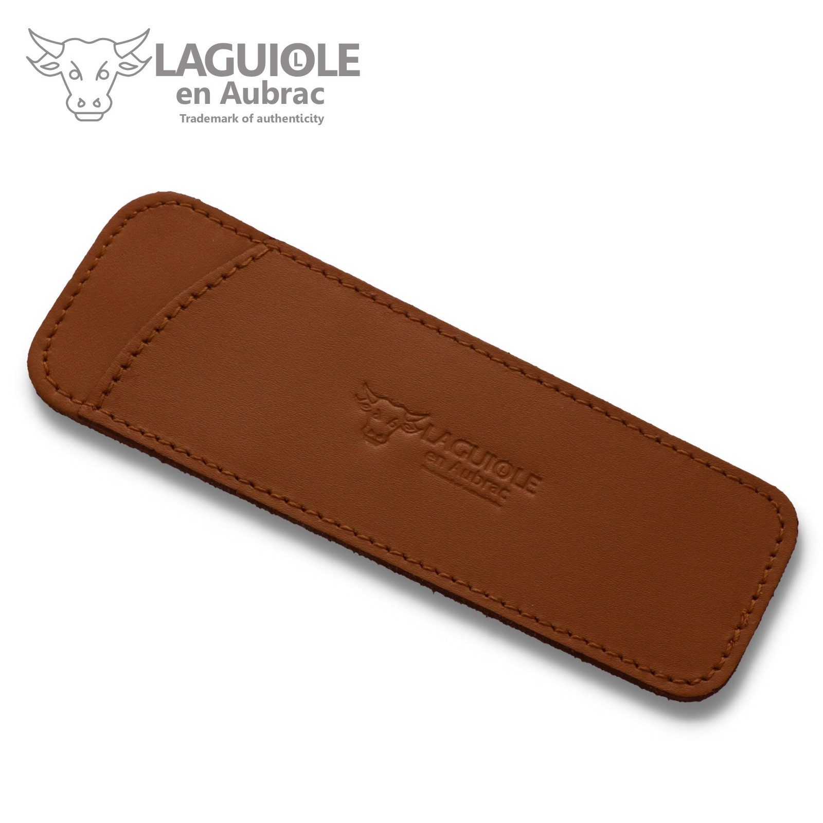 Laguiole en Aubrac Messertasche PCA12 braun, Etui für ein Laguiole Messer mit 11/12 cm Grifflänge - Leder braun
