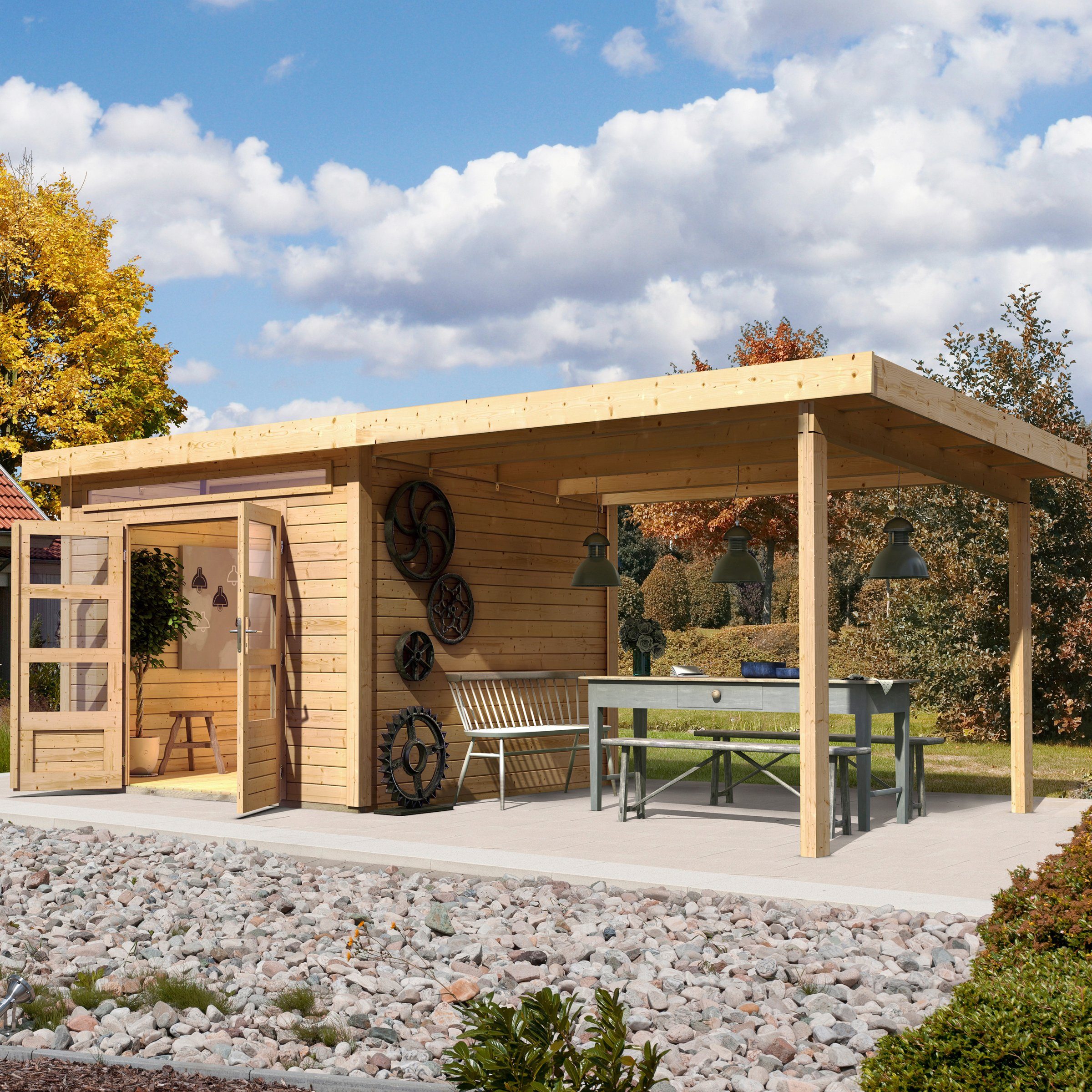 Karibu Gartenhaus Ammersee 4, BxT: 612x303 cm, (Set)