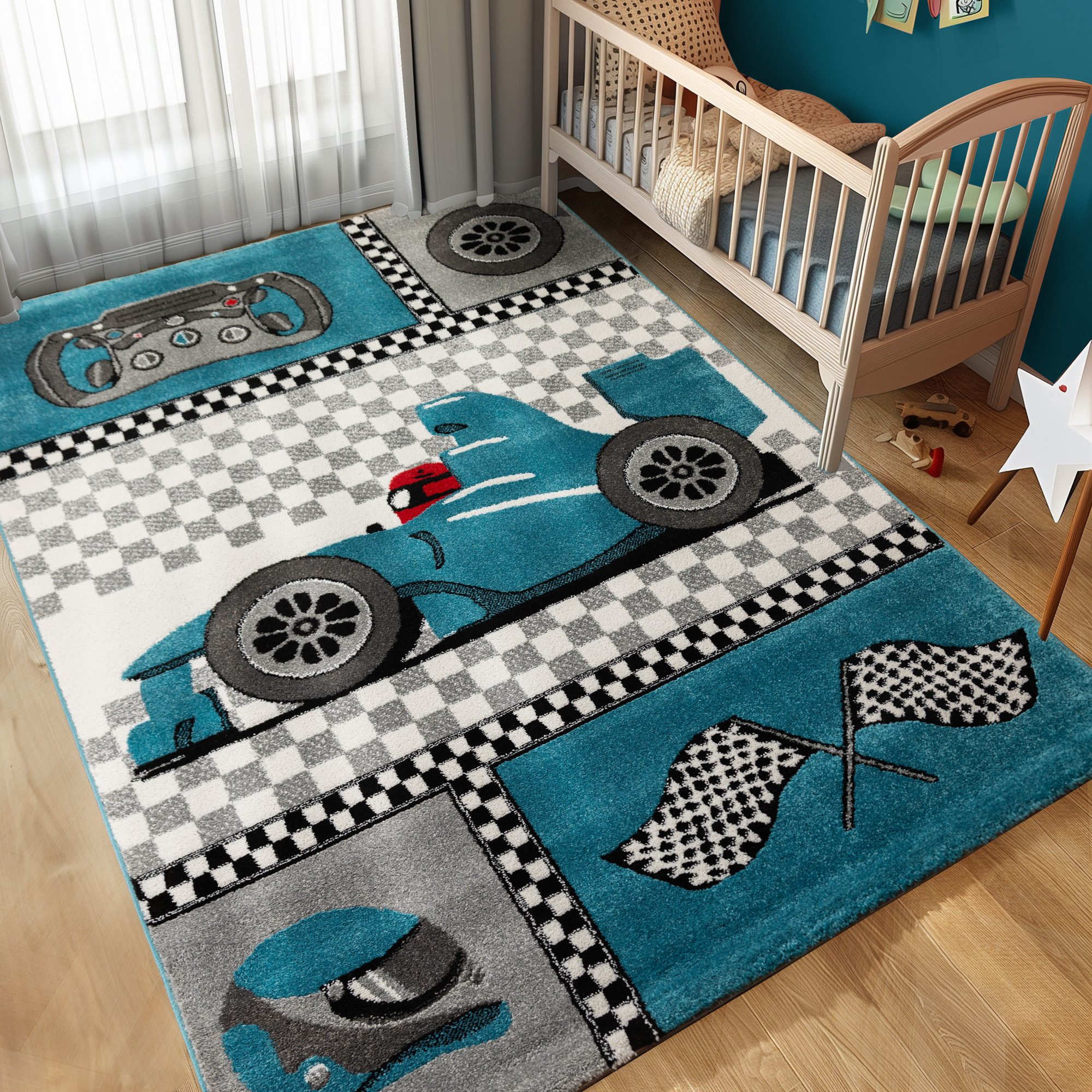 Kinderteppich Rennwagen