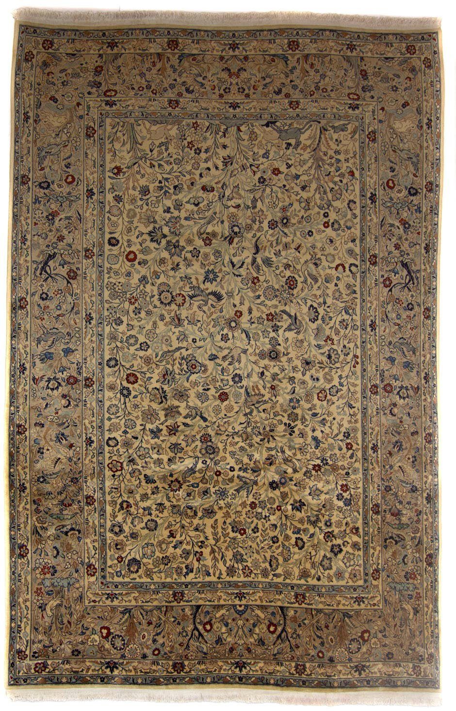 Wollteppich Keshan Durchgemustert Beige scuro 352 x 249 cm, morgenland, rechteckig, Höhe: 10 mm, Unikat mit Zertifikat