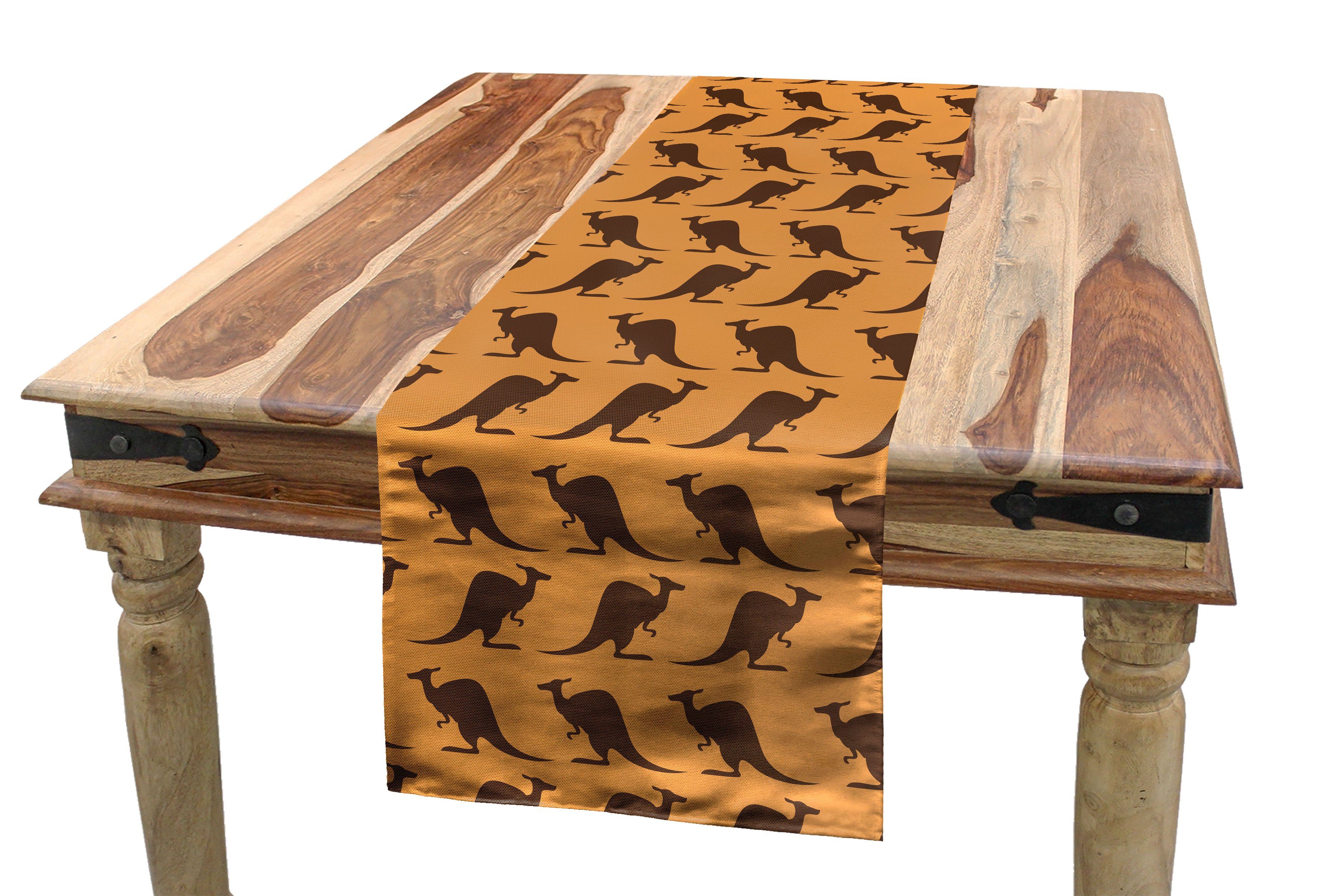 Abakuhaus Tischläufer Esszimmer Küche Rechteckiger Dichromed Känguru Dekorativer Tiermuster Tischläufer