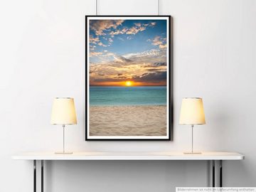 Sinus Art Poster 60x90cm Landschaftsfotografie Poster Sandstrand bei Sonnenaufgang