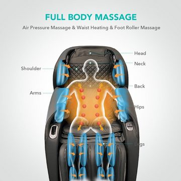 NAIPO Massagesessel, Zero-Gravity Massagestuhl mit Wärmefunktion, für Gewerbe