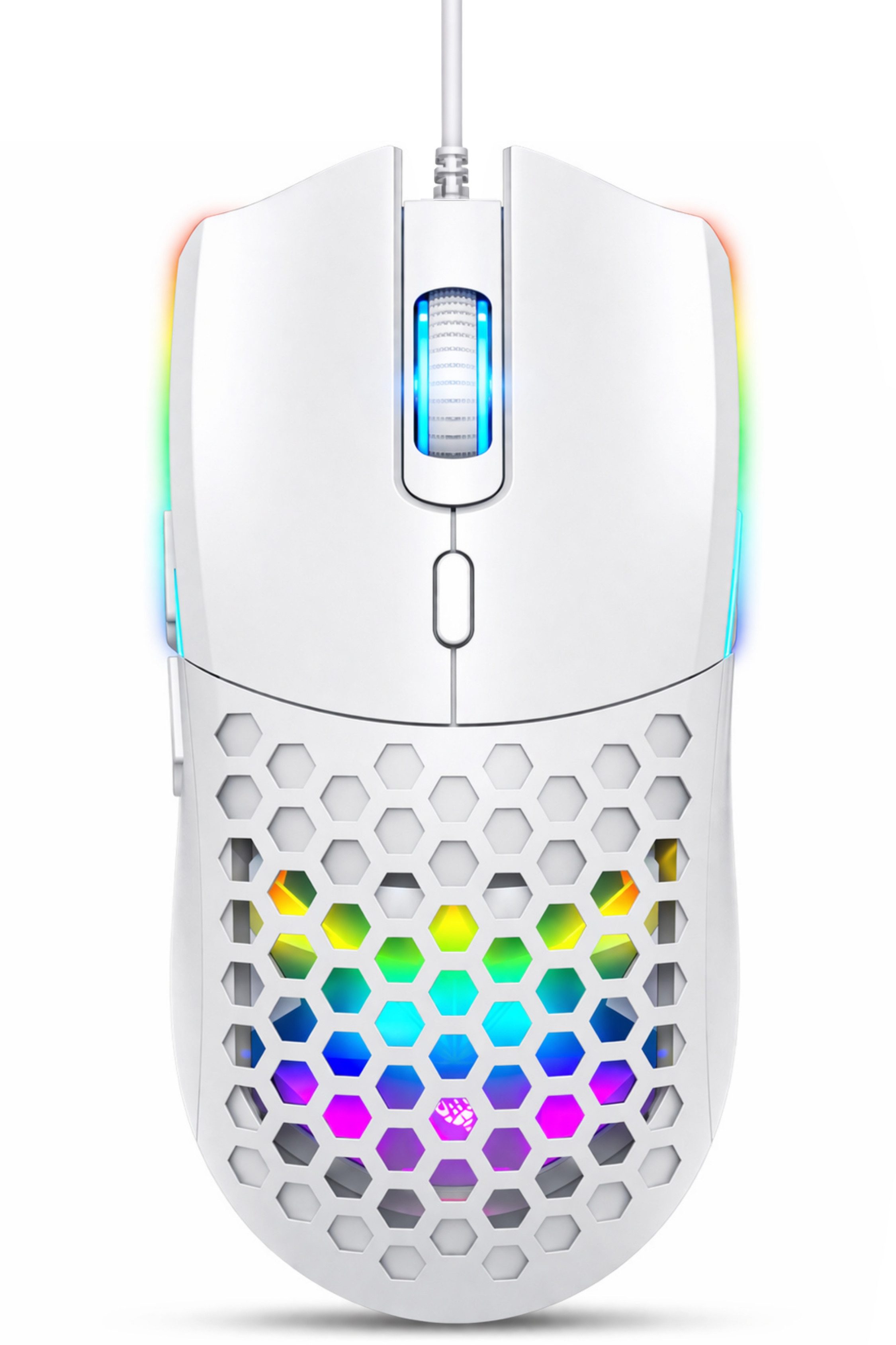 RUHE Gaming Maus RGB Kabelgebunden Maus Beleuchtung Plug & Play Laut Gaming-Maus (kabelgebunden, RGB, USB Optische Gamer Maus mit Kabel, für Spiele und Büro, 6400 dpi, 1,5M Einstellbar DPI Schwarz Weiß 6 Tasten für Laptop/PC/Mac/Computer)