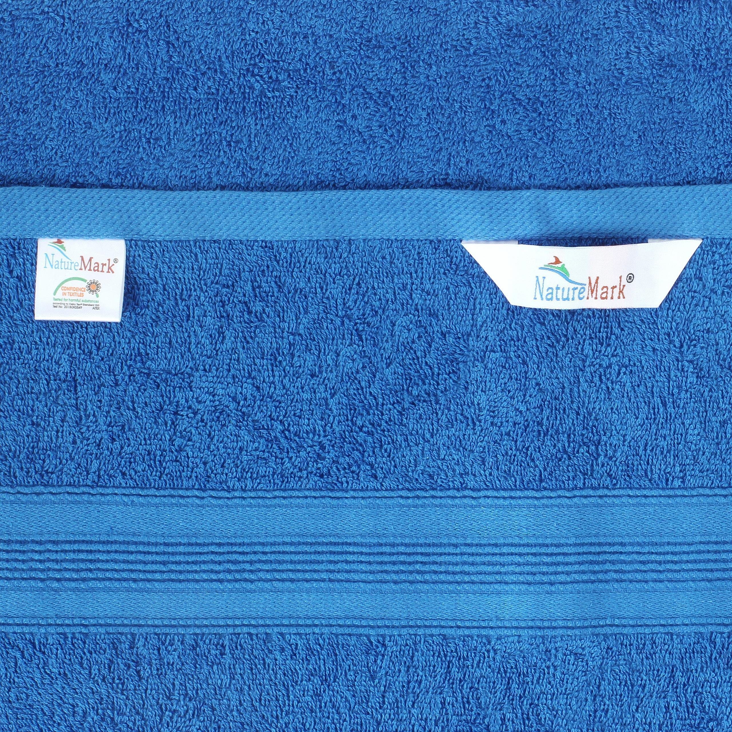 blau Handtücher Royal (8er-Set), Frottier NatureMark Aufhänger, Handtuch x 8X Baumwolle 100% Handtücher 100cm, mit 500gsm 50 (8-St),