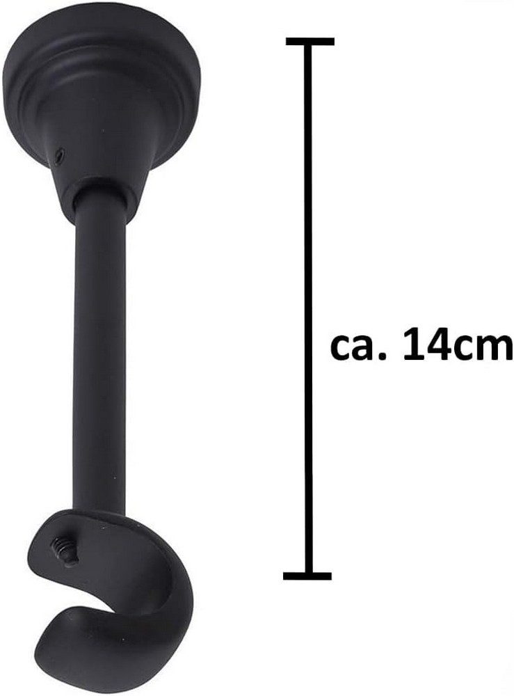 MDEKOR Gardinenstangenhalter für Gardinenstange 19 mm, Decketräger 1-läufig Schwarz Matt R Deckenhalter – Bild 3 von 5
