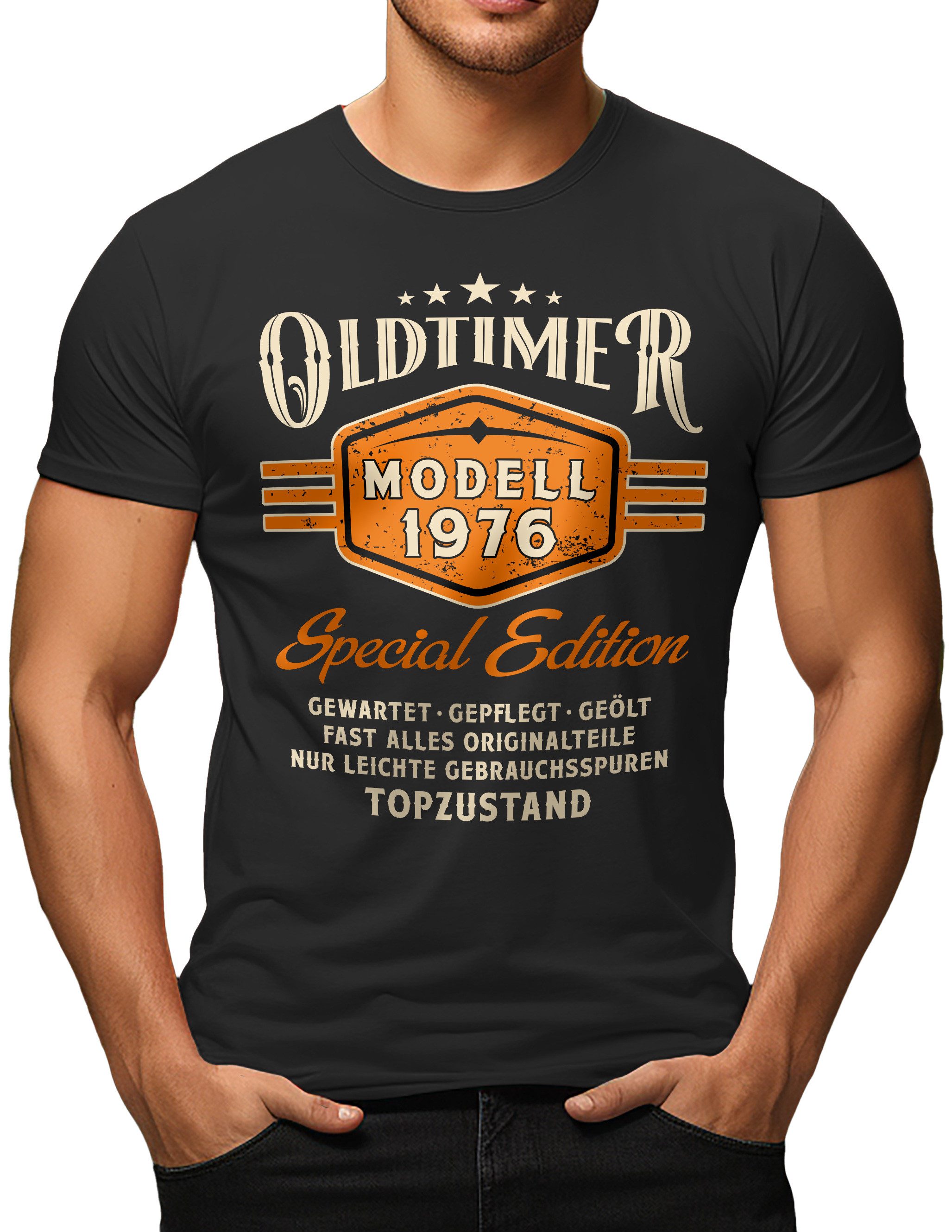LOBO NEGRO® T-Shirt als Geschenk zum 50. Geburtstag: Oldtimer Modell 1976 in Topzustand