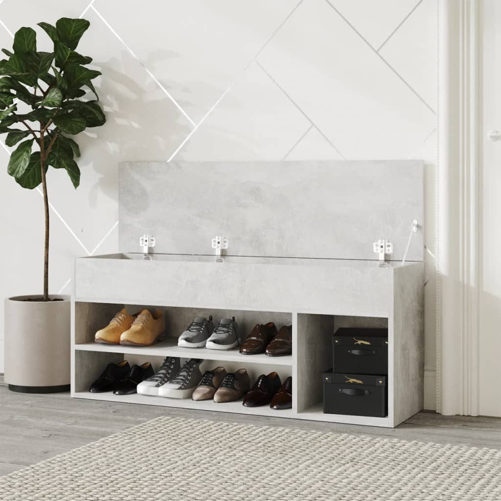 vidaXL Schuhregal Schuhbank Betongrau 105x30x45 cm günstig online kaufen