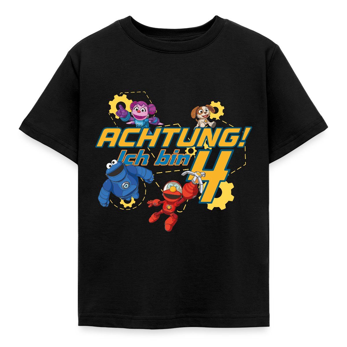 T-Shirt Mecha Builders Kinderhelden Team Achtung Ich Bin 4 Kinder T-Shirt