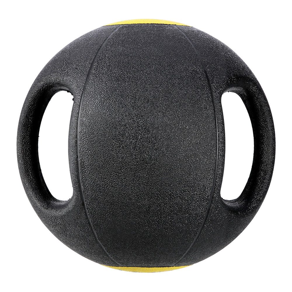 HMS Medizinball Gewichtsball Fitnessball Krafttraining (Spar-Set, 1-St., Ø 26 cm rutschfest), rutschfeste Doppelgriffe, robuster Gummi, sandgefüllt