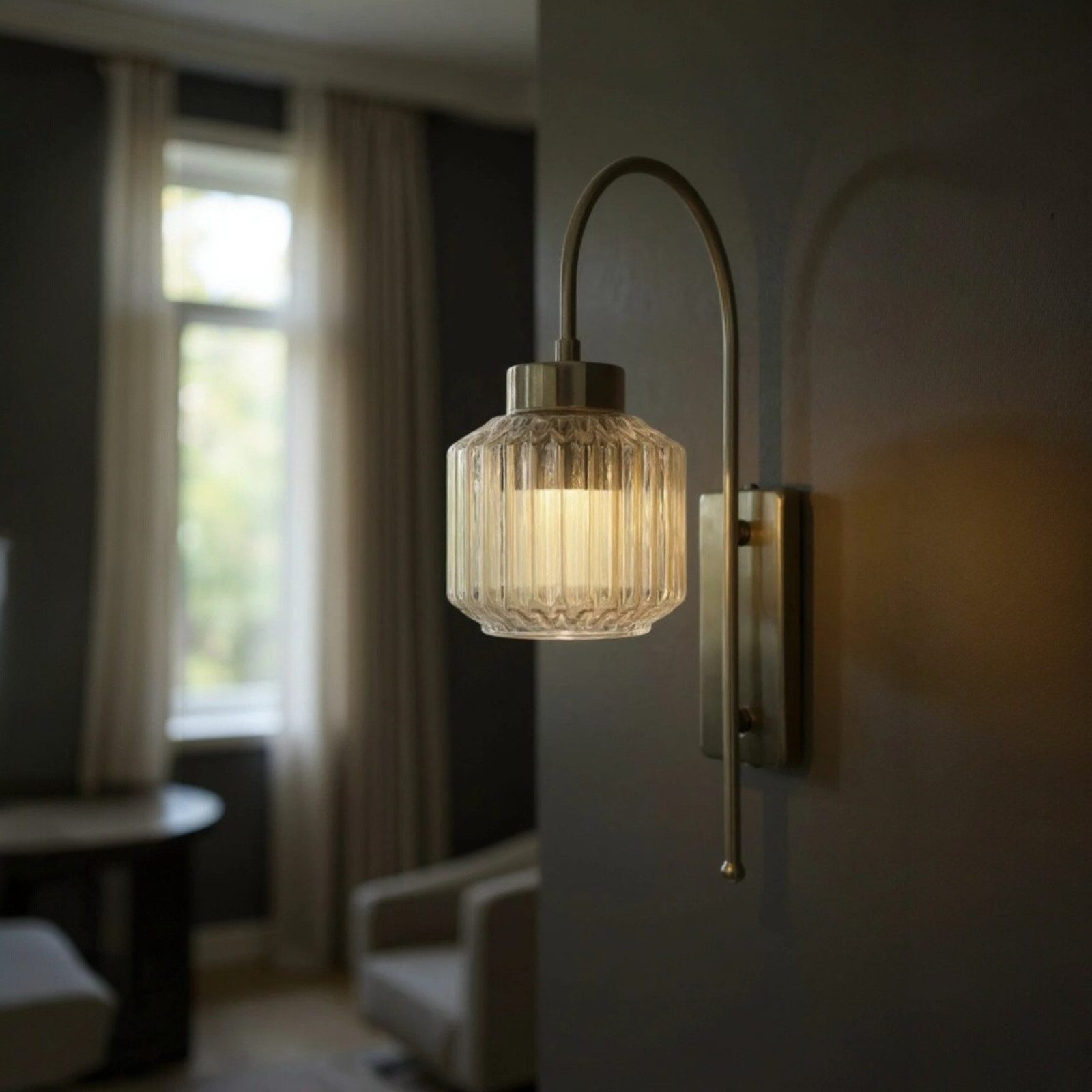 Bamyum Wandleuchte Jerno Vintage Metall und Glas Wandleuchte, ohne Leuchtmittel