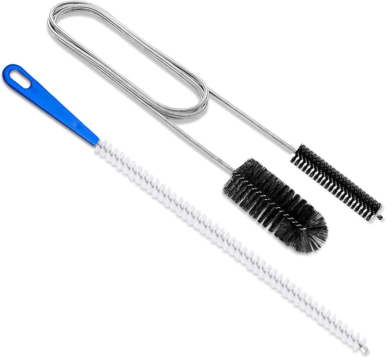 FELIXLEO BH-Einlagen Abflussreiniger Doppelkopf Edelstahl Rohrreinigungsbürste flexibel. (1 Paar)