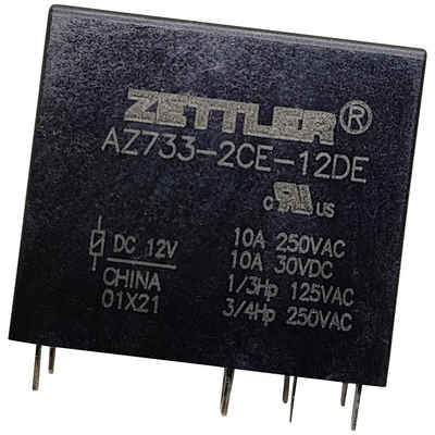 Zettler Electronics Zeitrelais Zettler Electronics AZ733-2CE-6DE Printrelais 6 V/DC 12 A 2 Wechsler 1, (AZ733-2CE-6DE)