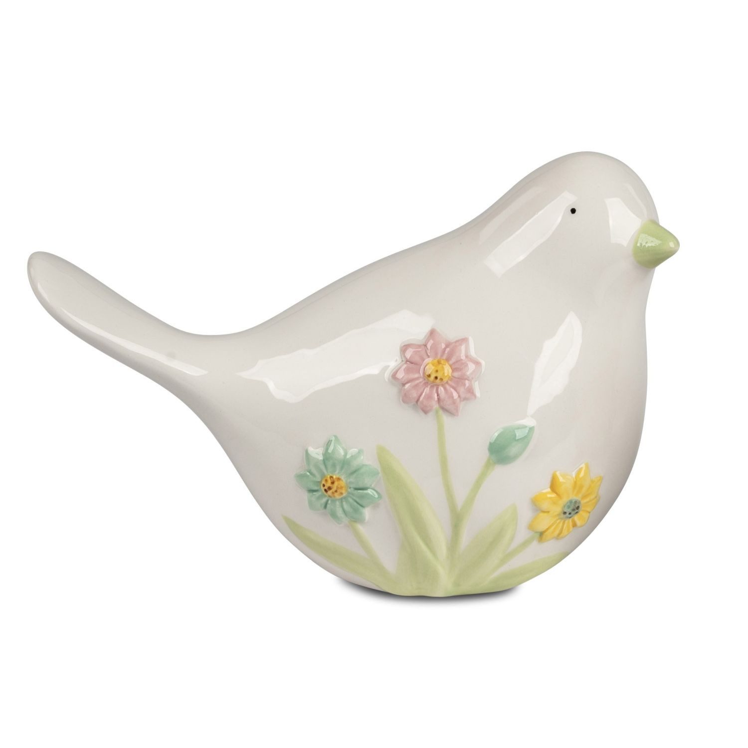 formano Dekofigur Blumendekor, Höhe: 13cm, Farbe: Weiß, Motiv: Blumen