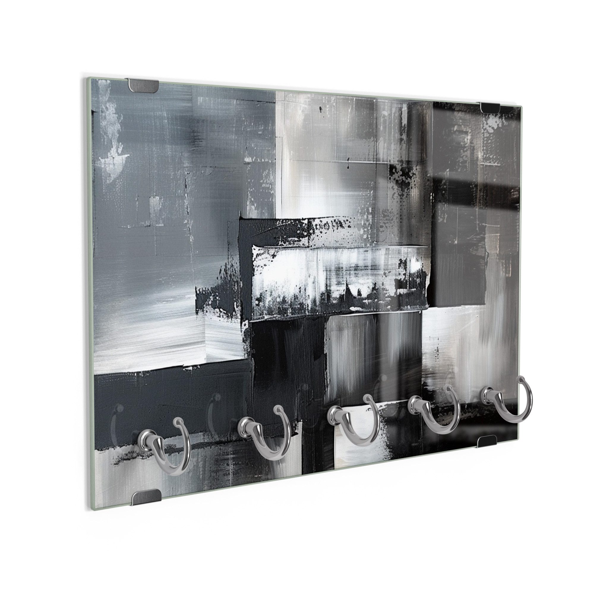 DEQORI Schlüsselbrett 'Struktur der Stille', (1 St), Schlüsselhalter Schlüssel Haken Schlüsselboard modern Schlüsselleiste