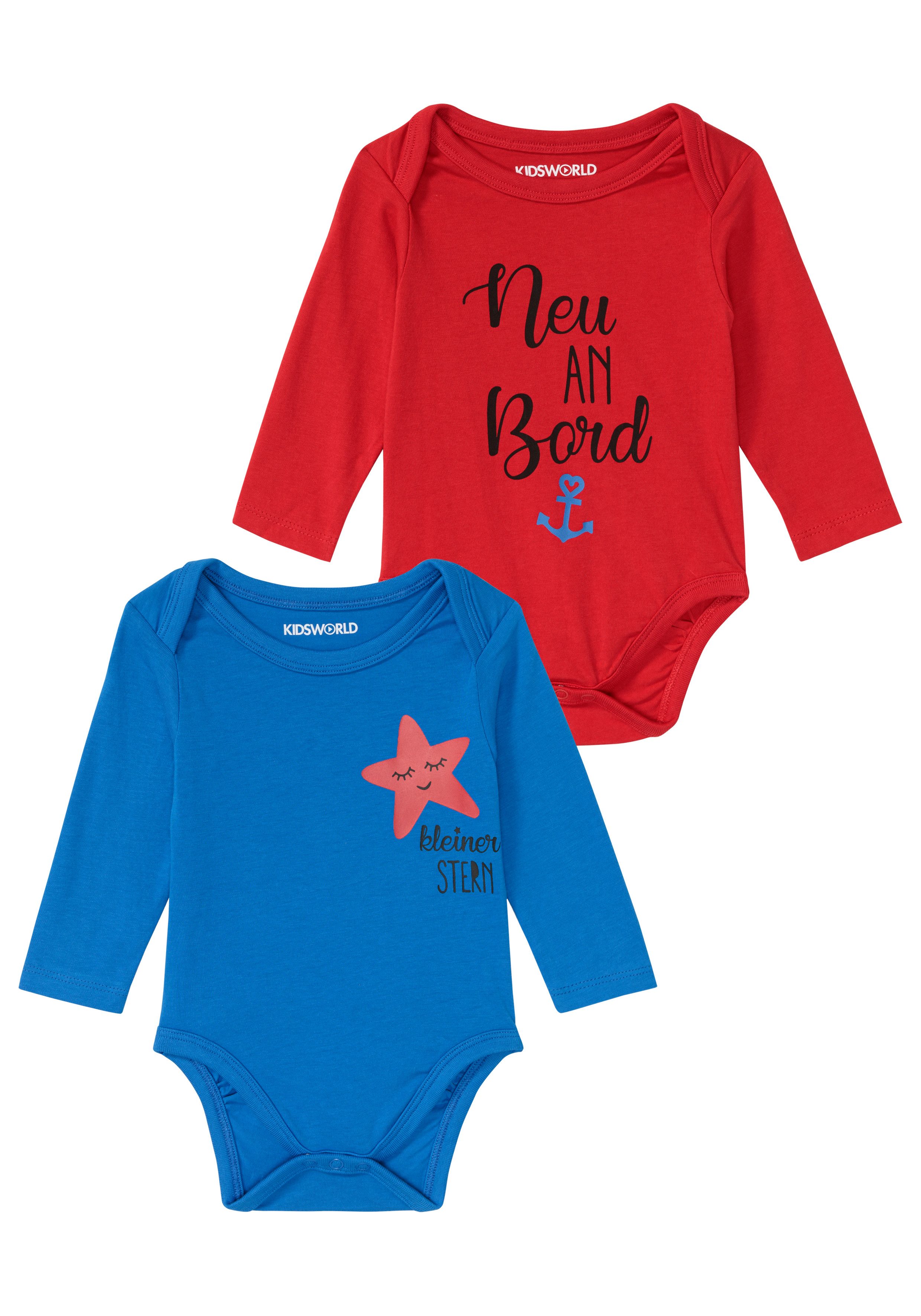 Langarmbody 2er Pack Baby-Bodies mit Sprüchen, Neu an Bord