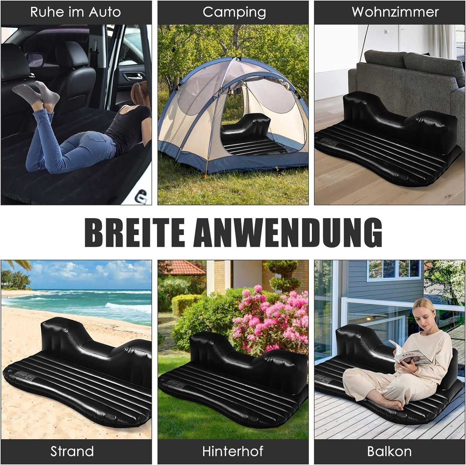 KOMFOTTEU Luftmatratze aufblasbare Matratze, mit Luftpumpe, günstig online kaufen