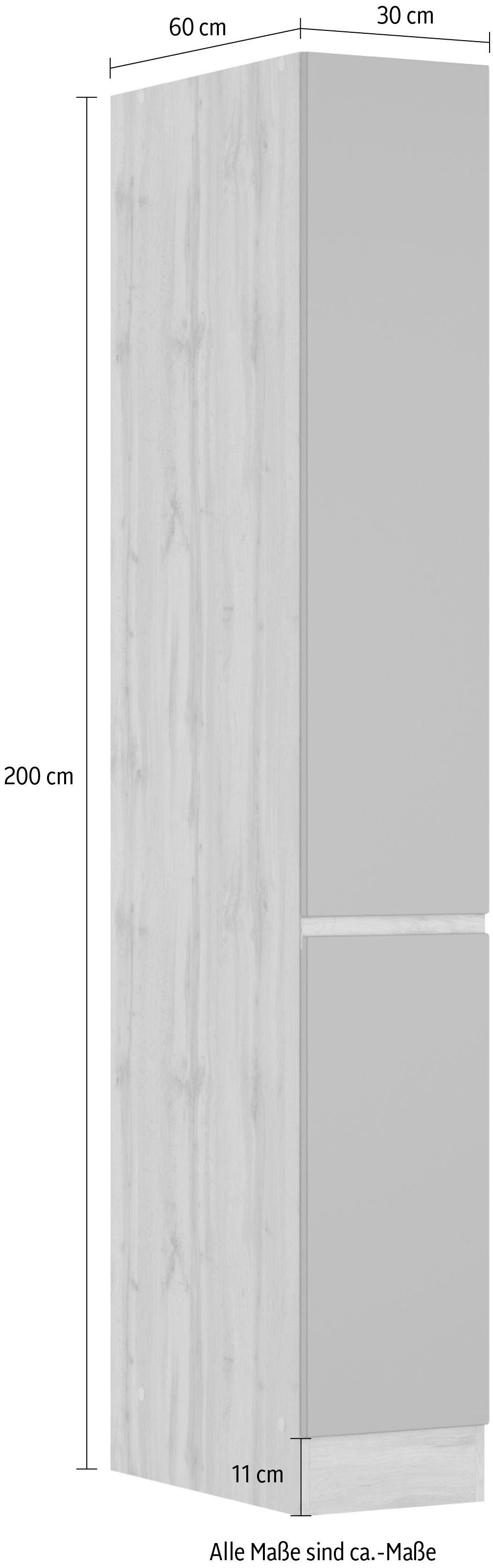 cm, MÖBEL Breite Apothekerschrank wotaneiche HELD Matt MDF-Fronten grau | 30 Riesa