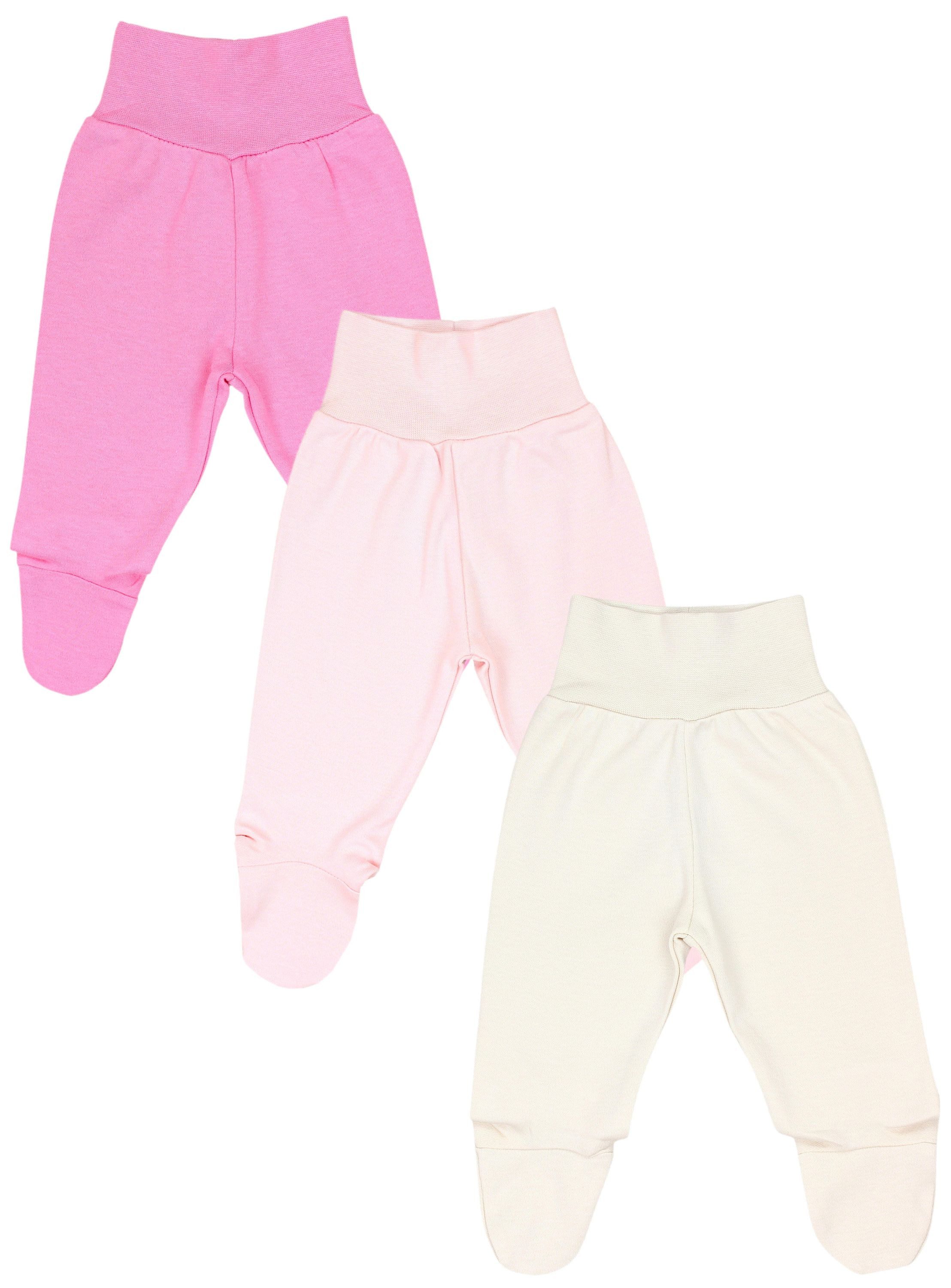 Strampler TupTam Baby Mädchen Strampelhose Hose mit Fuß 3er Pack