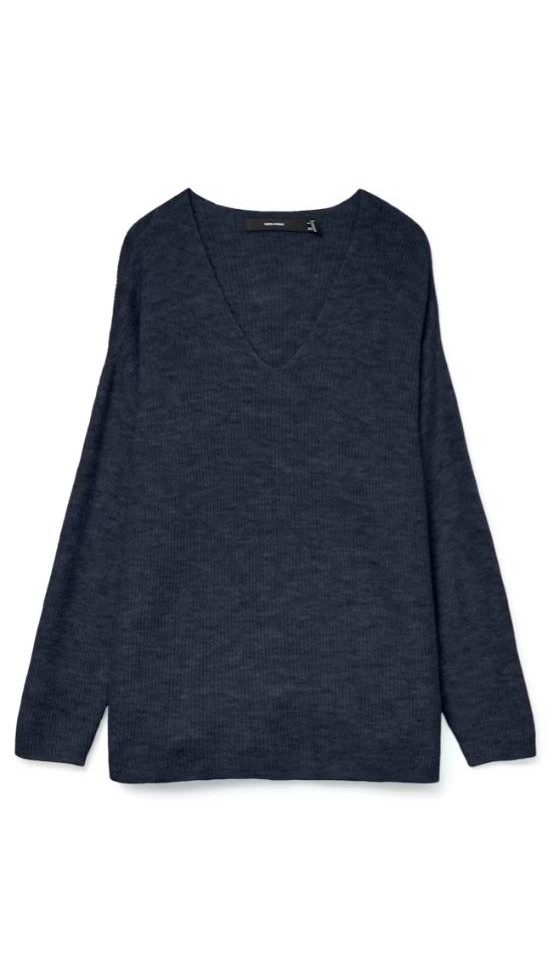 Vero Moda Longpullover VMCREWLEFILE LS V-NECK günstig online kaufen