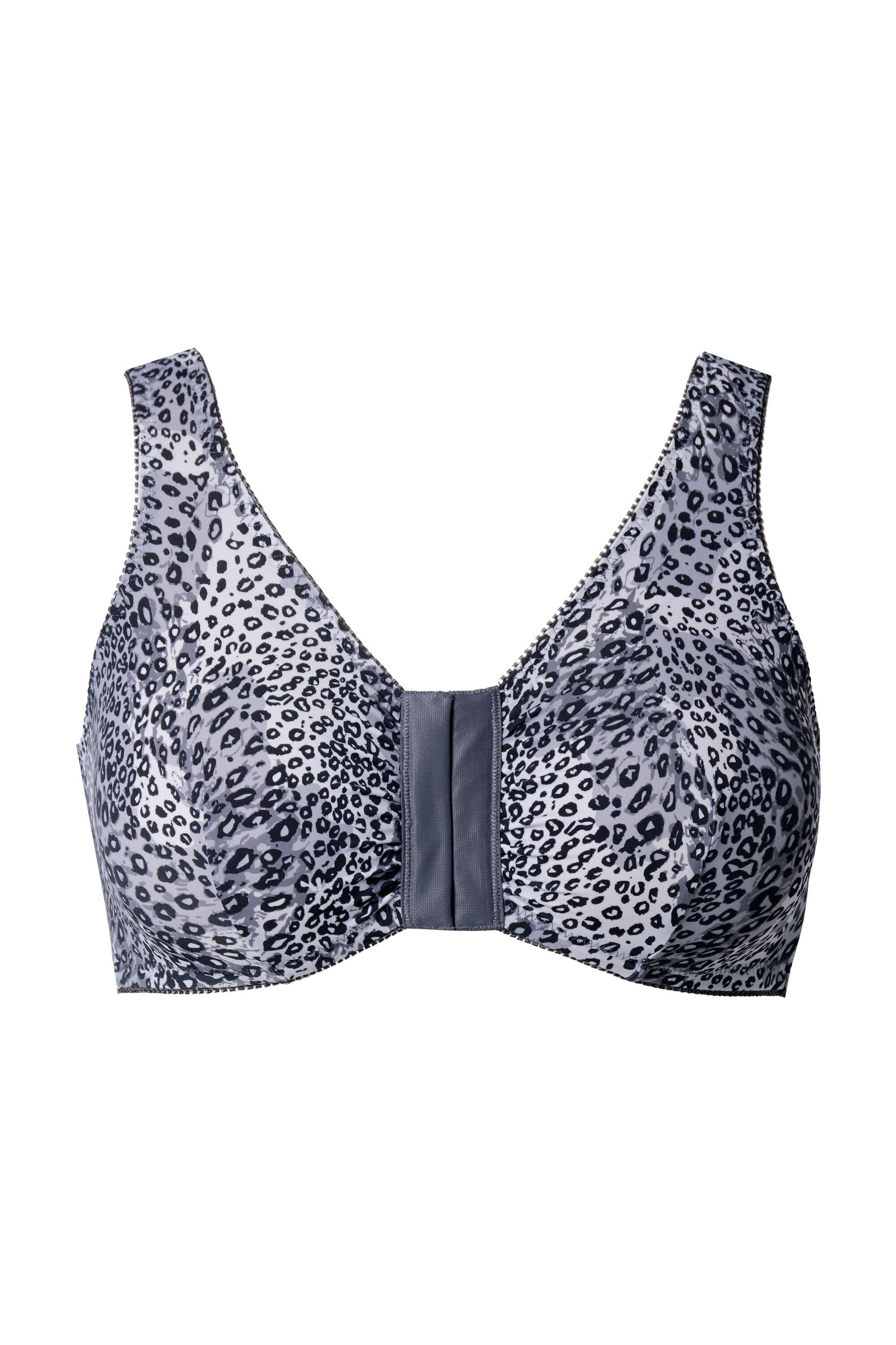 Ulla Popken Bustier Bustier Leomuster Vorderverschluss bügellos
