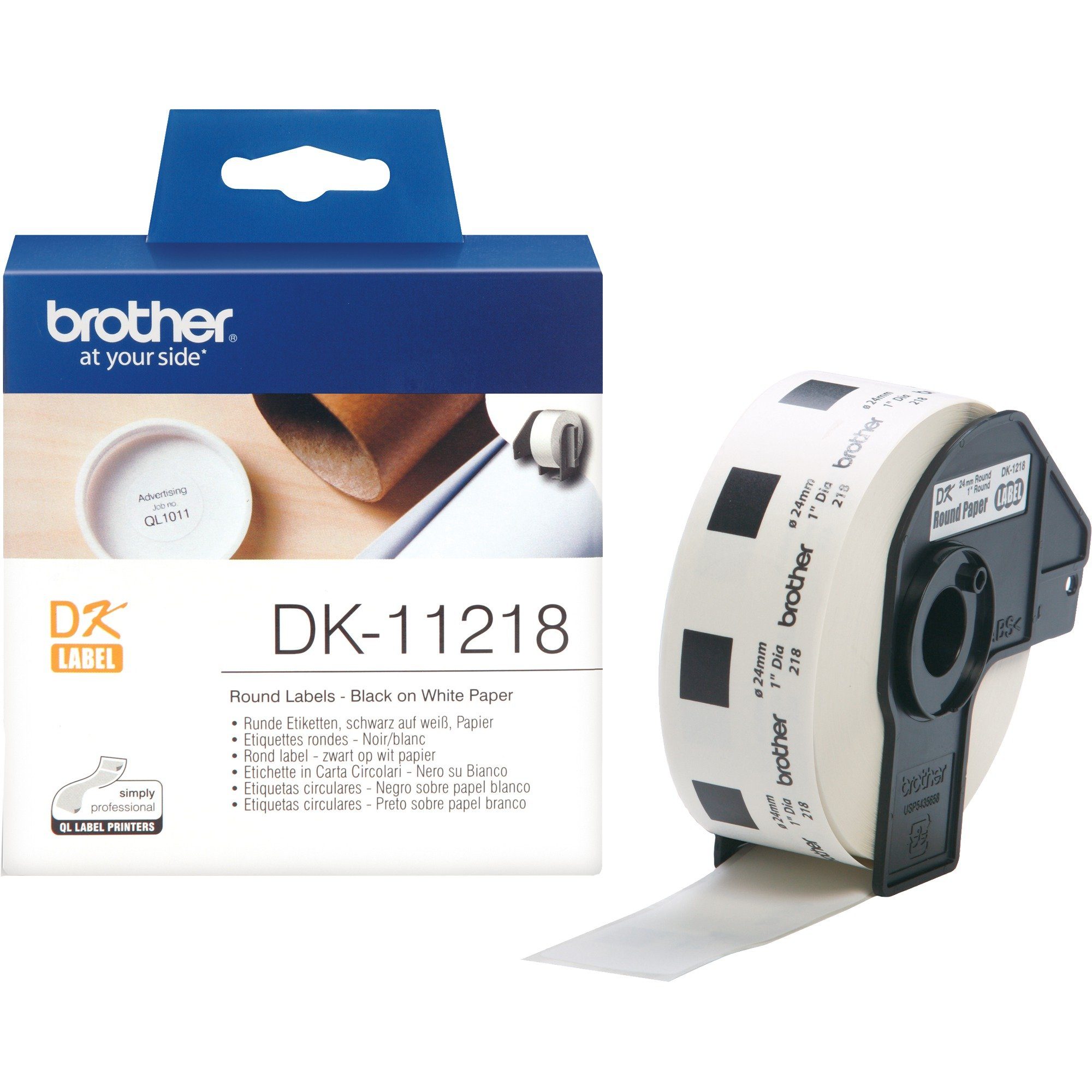 Drucker- und Kopierpapier Brother Etikettenrolle DK-11218, Schriftband