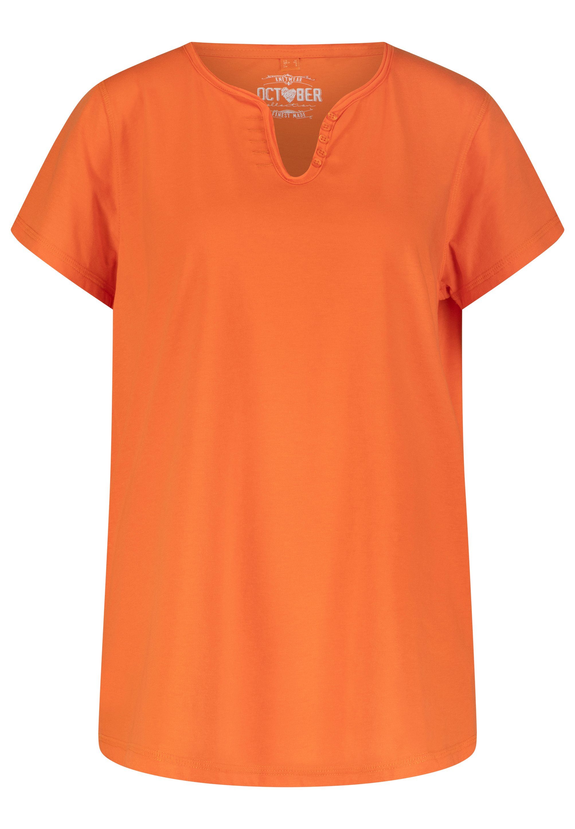 mit October dekorativen T-Shirt orange Knöpfen