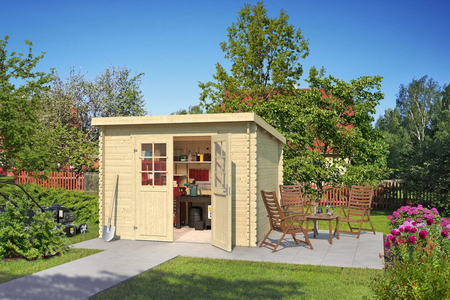 LASITA MAJA Gartenhaus Lasita Maja Gartenhaus San Jose, Modell 230, 28 mm, 295 x 269 x 211 cm, natur