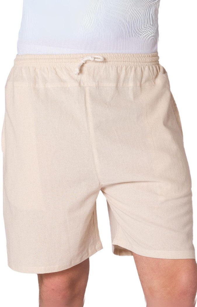 PANASIAM Shorts kurze Hose aus 100% Baumwolle Basic Stoffhose mit Taschen & Gummibund Sommerhose Sweatshorts Casual Loungewear Wellnesshose Strandshorts