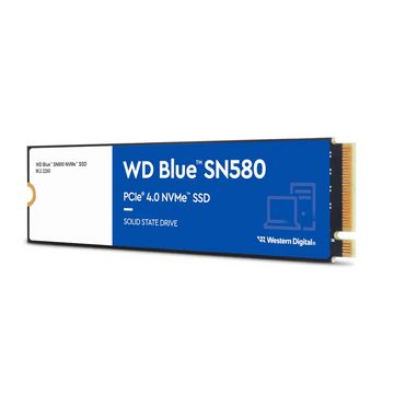 Western Digital WD Blue™ SN580 NVMe™ interne SSD (250 GB) 4000 MB/S Lesegeschwindigkeit, 2000 MB/S Schreibgeschwindigkeit