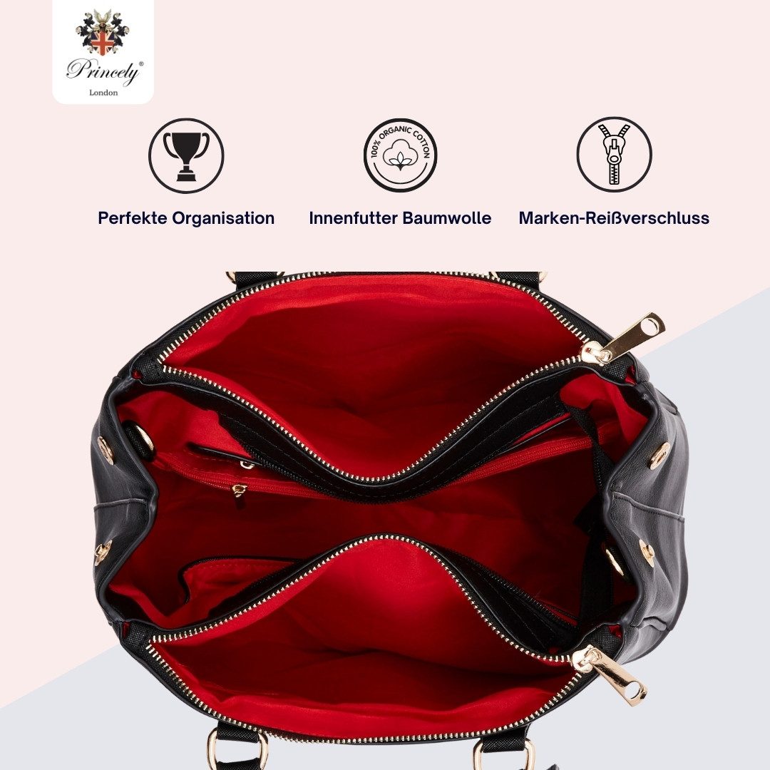 Princely London Handtasche Victoria – Praktische Eleganz für Büro, Alltag und Freizeit