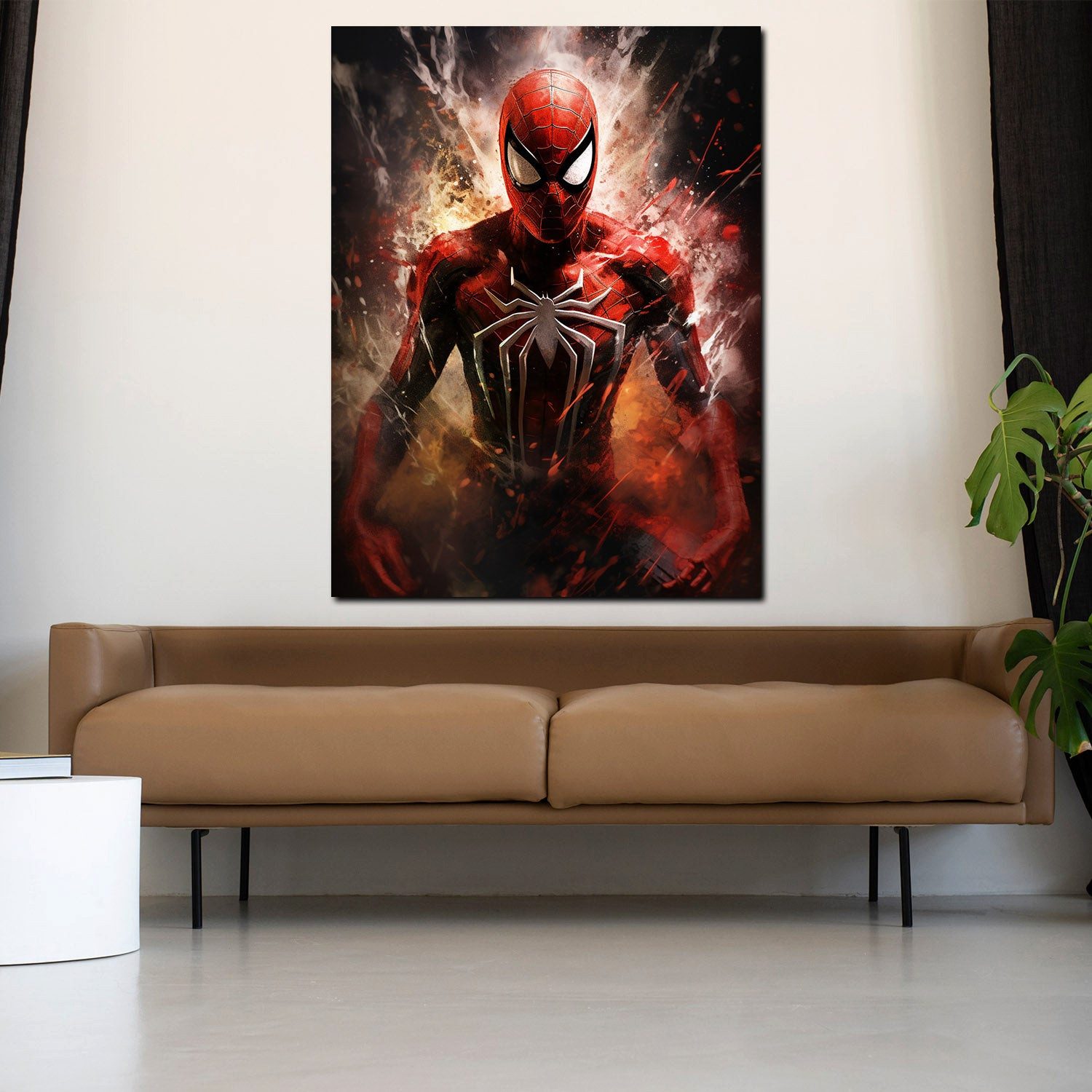 Artedinoi Leinwandbild Beautiful Pop Art Spider Leinwandbild Wandbild Man Film Kunstdruck Dek