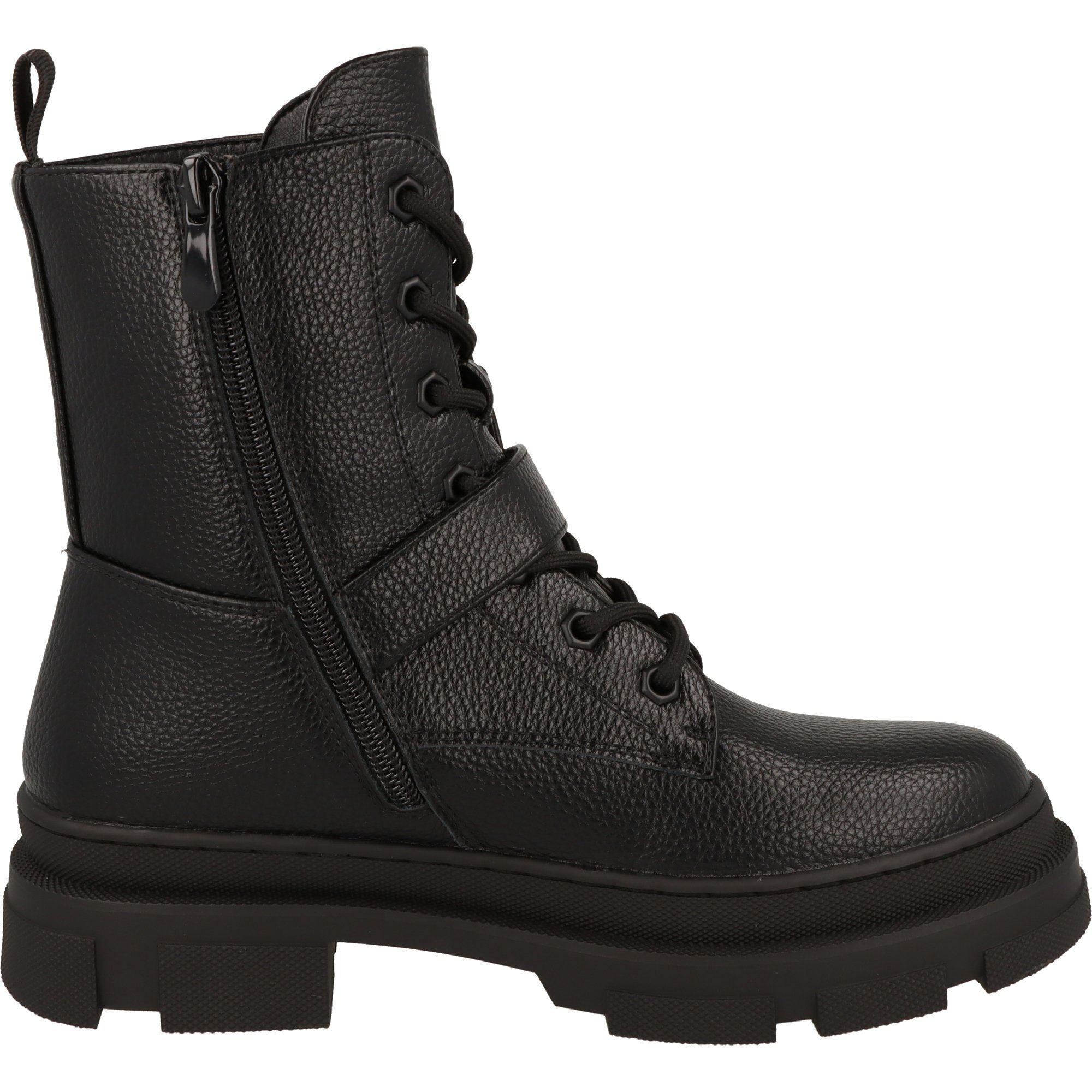 La Strada Damen 2180776 Tumble Boots Stiefel Schuhe stylische Schnürstiefel Black
