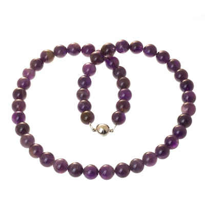 Bella Carina Perlenkette »Kette mit Amethyst Perlen 10 mm«, Magnetverschluss
