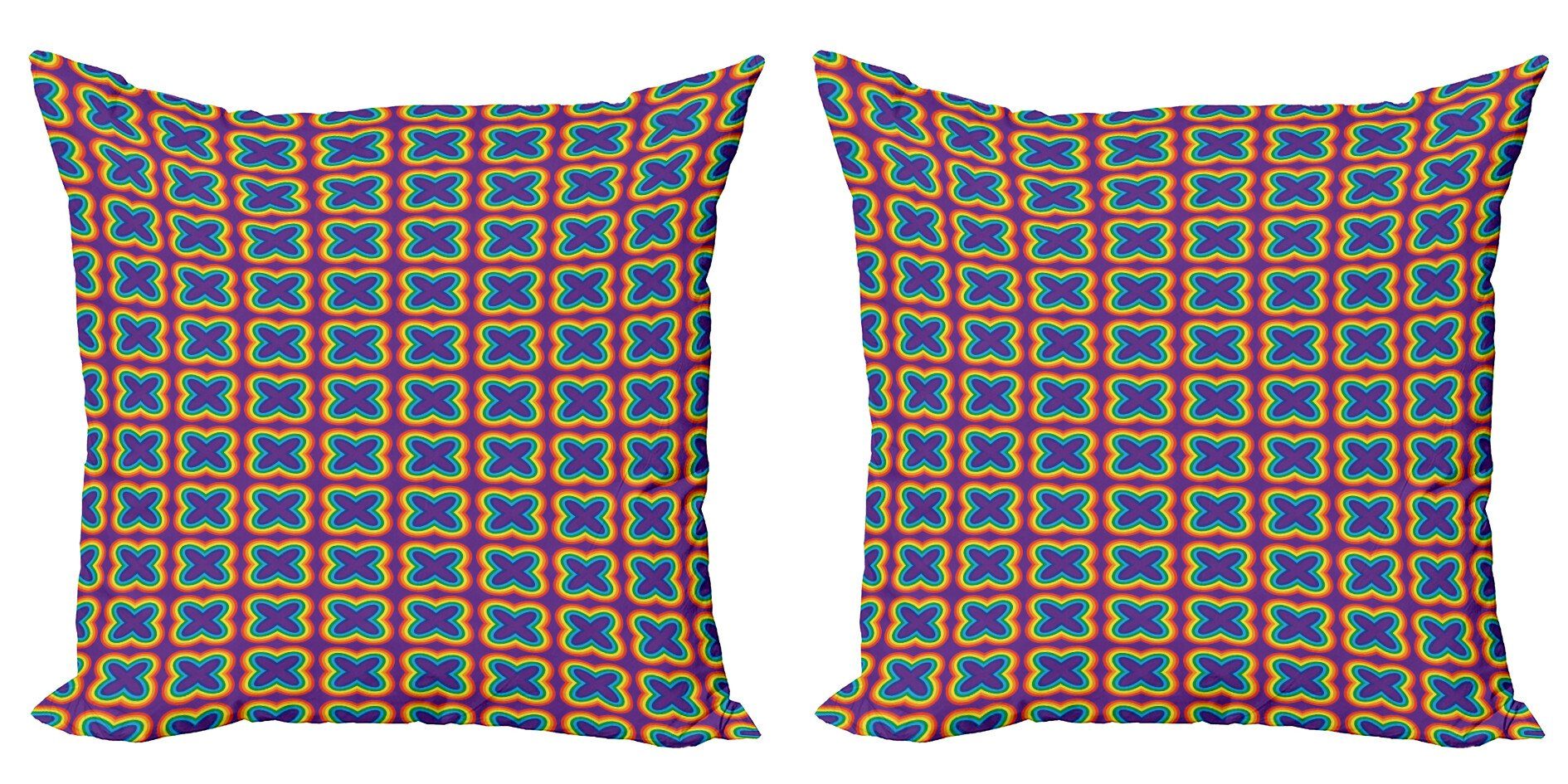 Kissenbezüge Modern Accent Doppelseitiger Digitaldruck, Abakuhaus (2 Stück), Regenbogen Multicolor Schmetterling