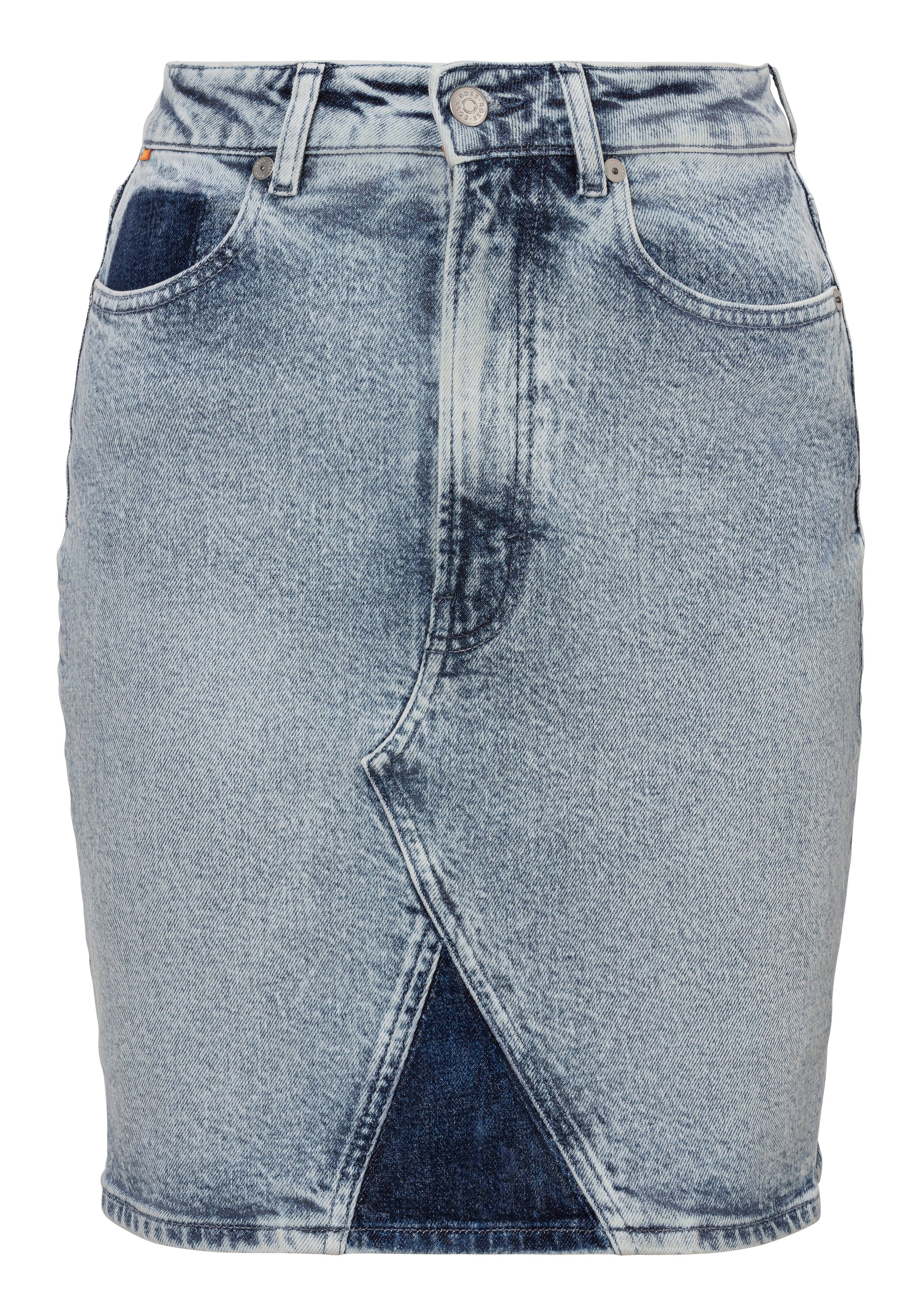 BOSS ORANGE Jeansrock C_DENIM SKIRT 2.0 Premium Damenmode mit BOSS-Badge