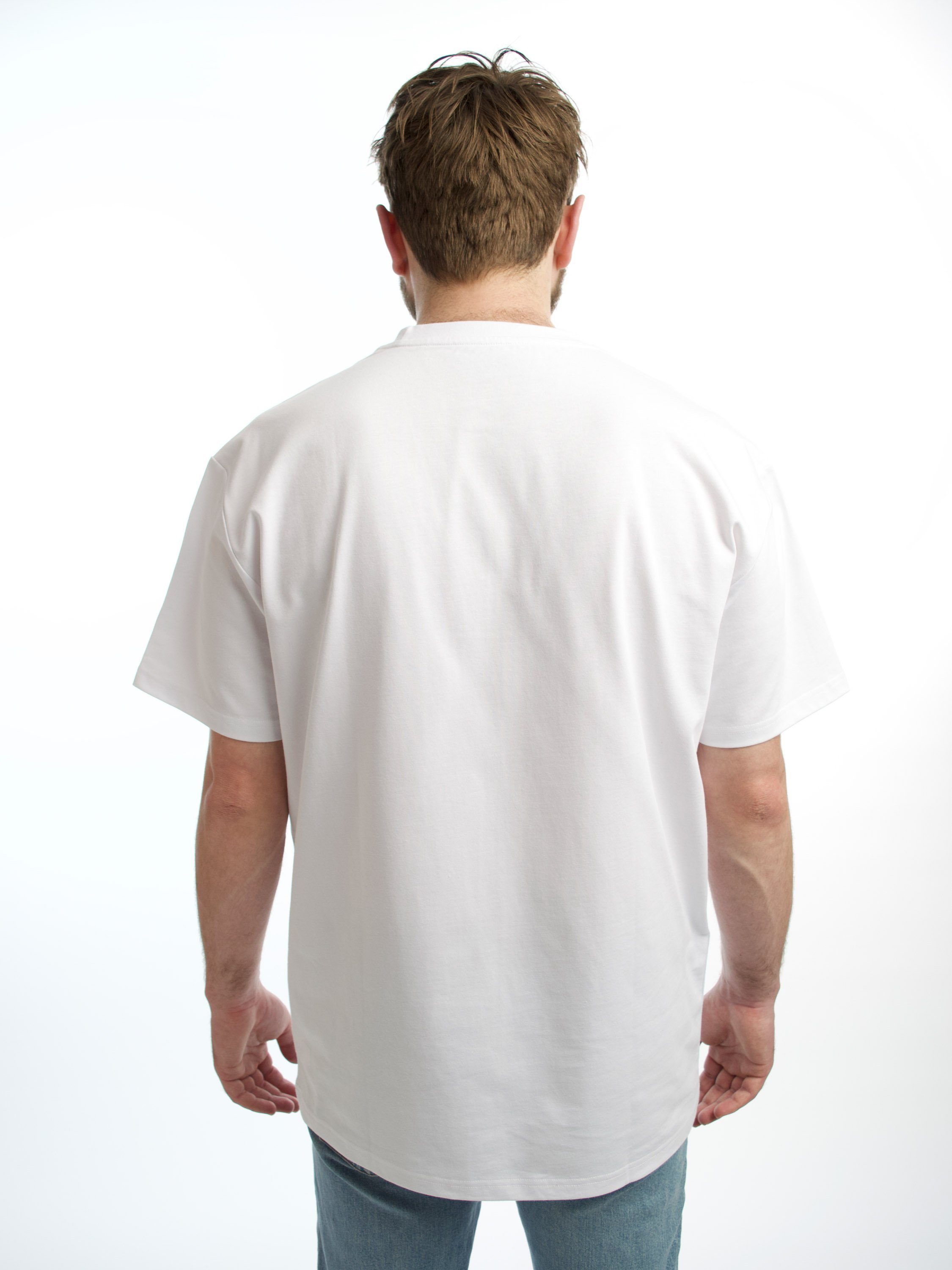Shirt OCS zertifizierter und weiß OG Bio-Baumwolle HONEST BASICS Rundhalsshirt aus GRS