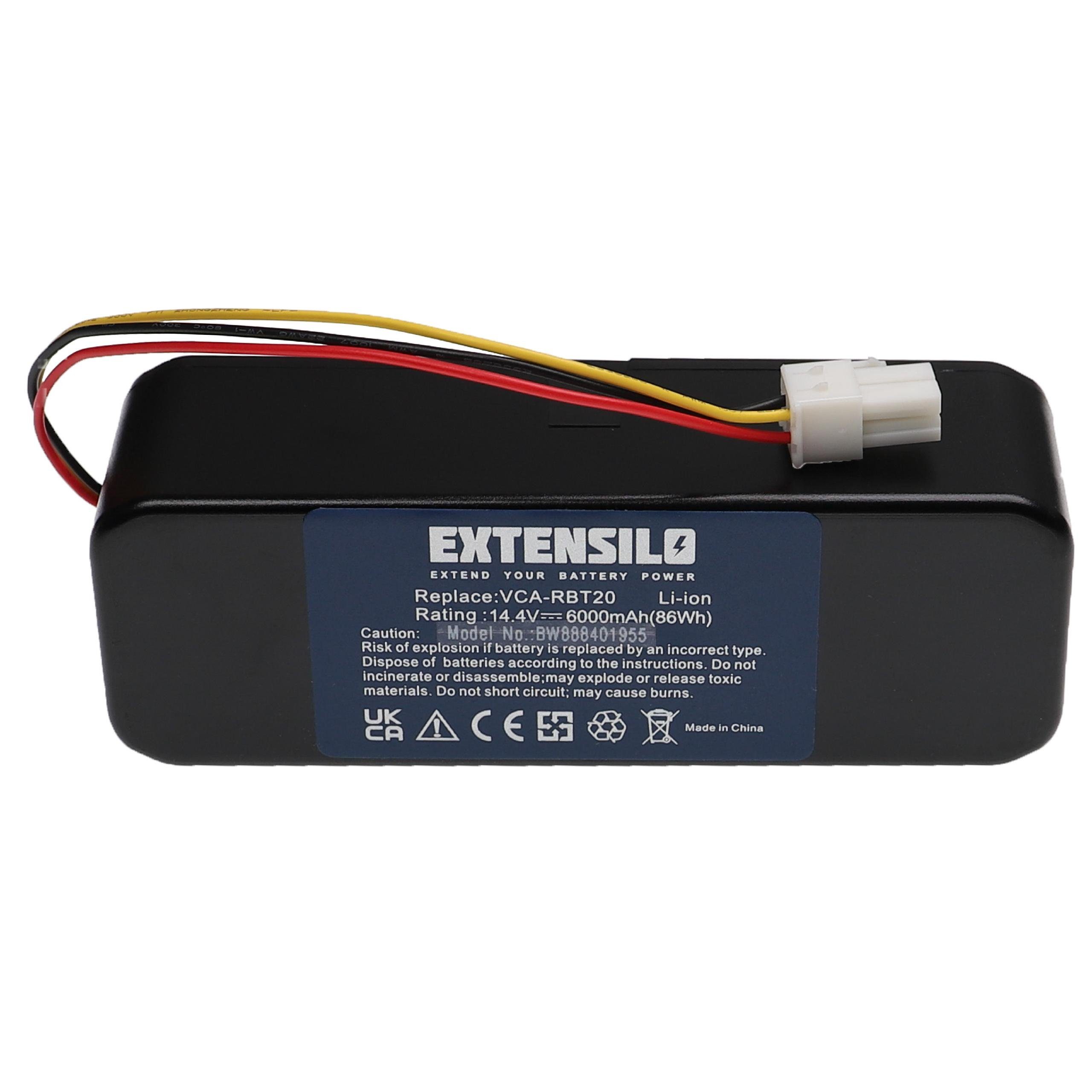 Extensilo kompatibel mit Samsung Navibot VC-RL84VC, VC-RL84VR Staubsauger-Akku Li-Ion 6000 mAh (14,4 V)