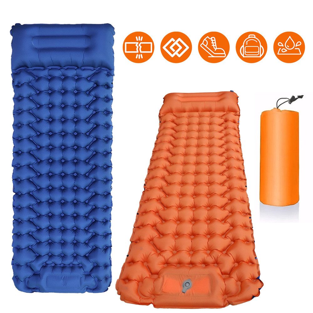 AKKEE Isomatte Camping luftmatratze mit kopfkissen für Outdoor, Campingmatte, 198 x 72 x 8 cm