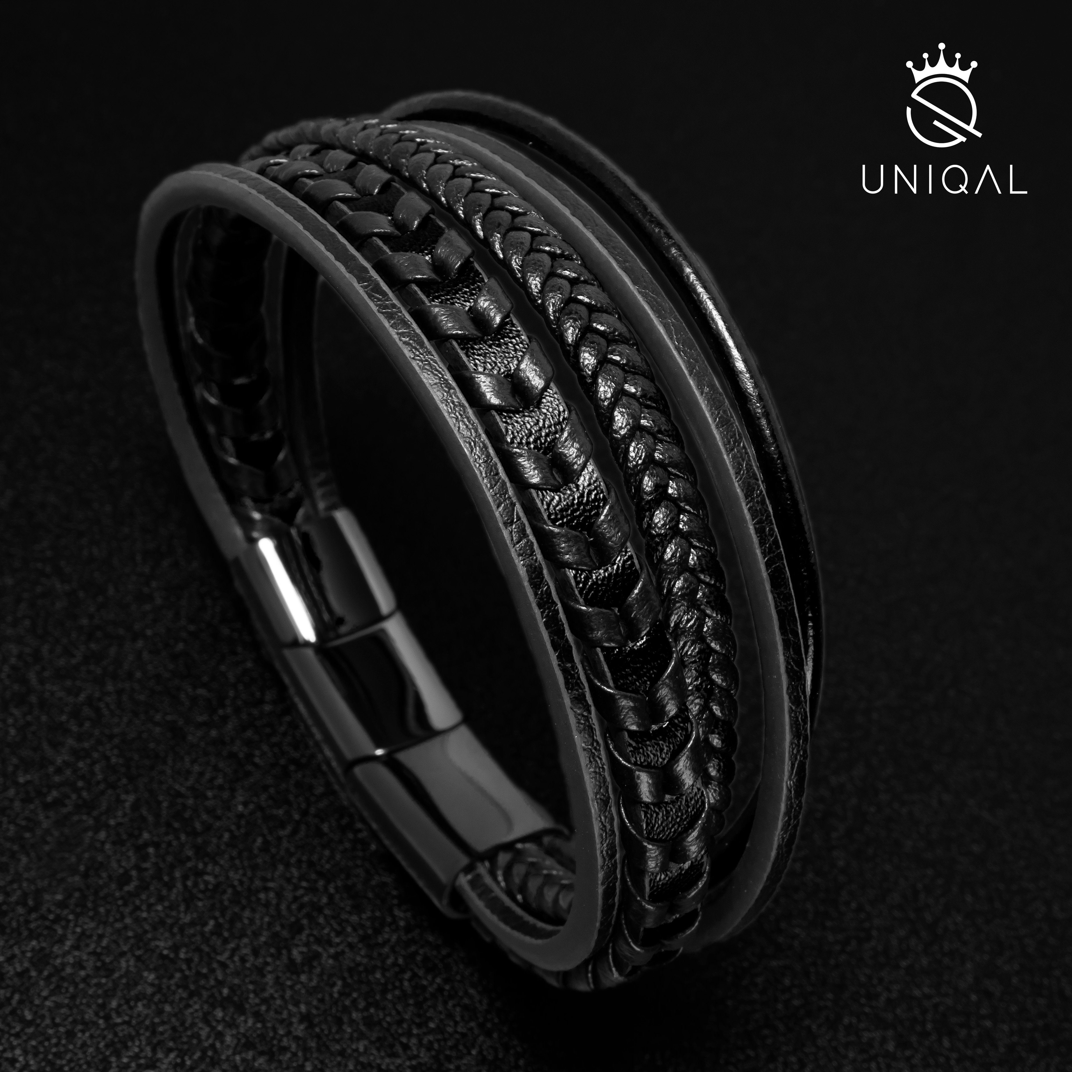 UNIQAL.de Lederarmband Lederarmband Herren "ARMARA" geflochten brown black günstig online kaufen