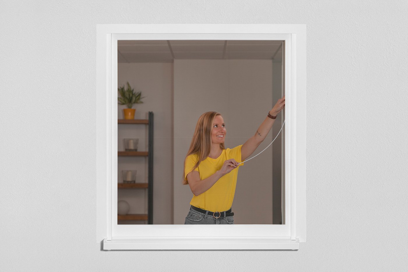 Thumbnail - SCHELLENBERG Insektenschutz-Fensterrahmen Easy Click mit Fiberglasgewebe ohne bohren, (Set, 1-St), Fliegengitter zum Ein...