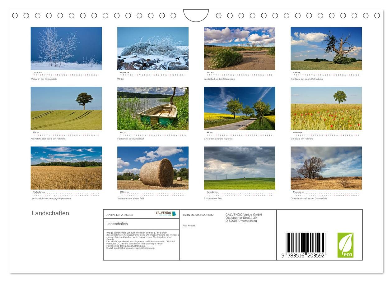 Thumbnail - CALVENDO Wandkalender Landschaften (Wandkalender 2026 DIN A4 quer), CALVENDO Monatskalender