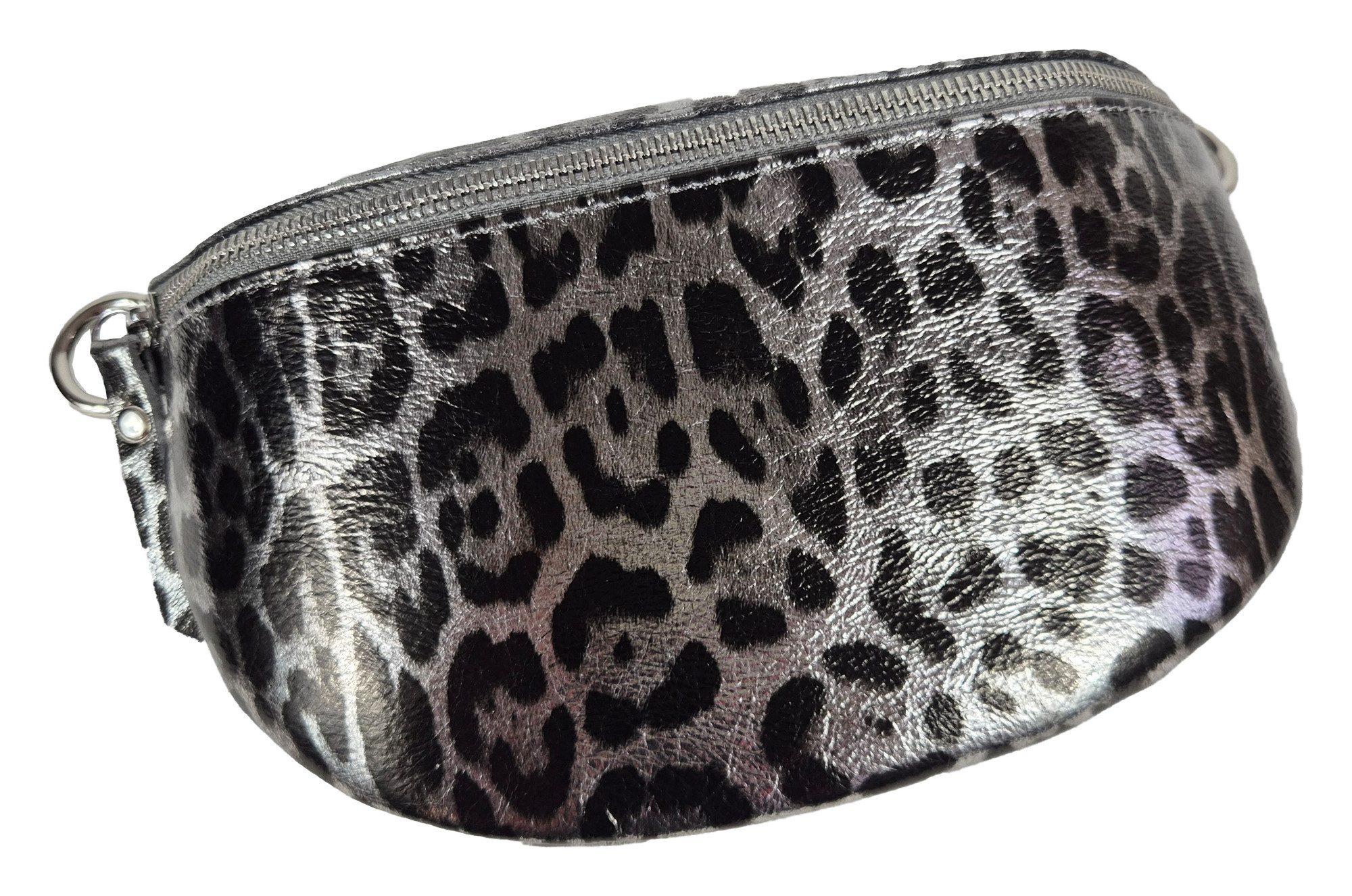 Gürteltasche Echt Leder Gürteltasche Leopard Silber